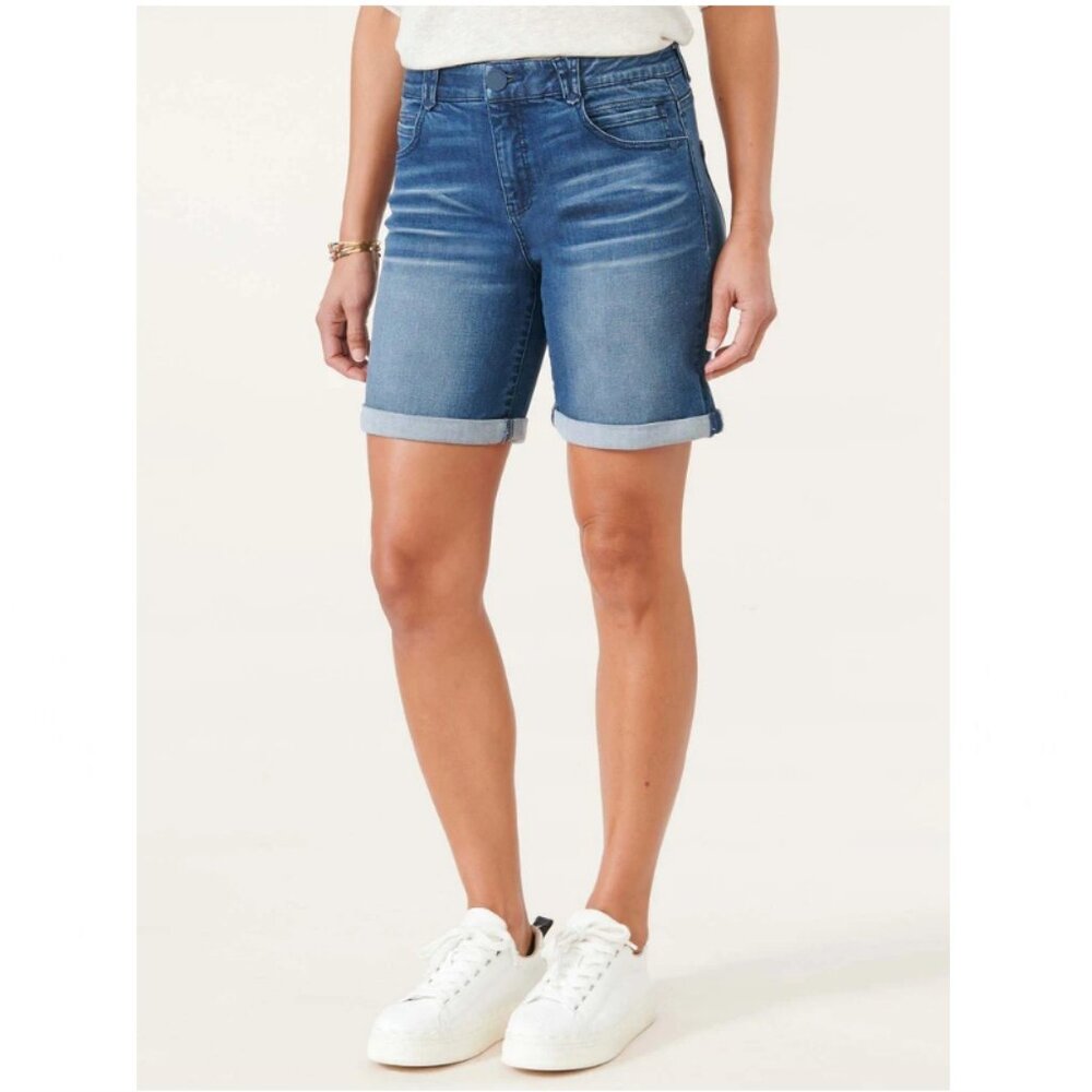 Democracy womens "Ab"solution  7" Cuffed Denim Short NEW SZ 4